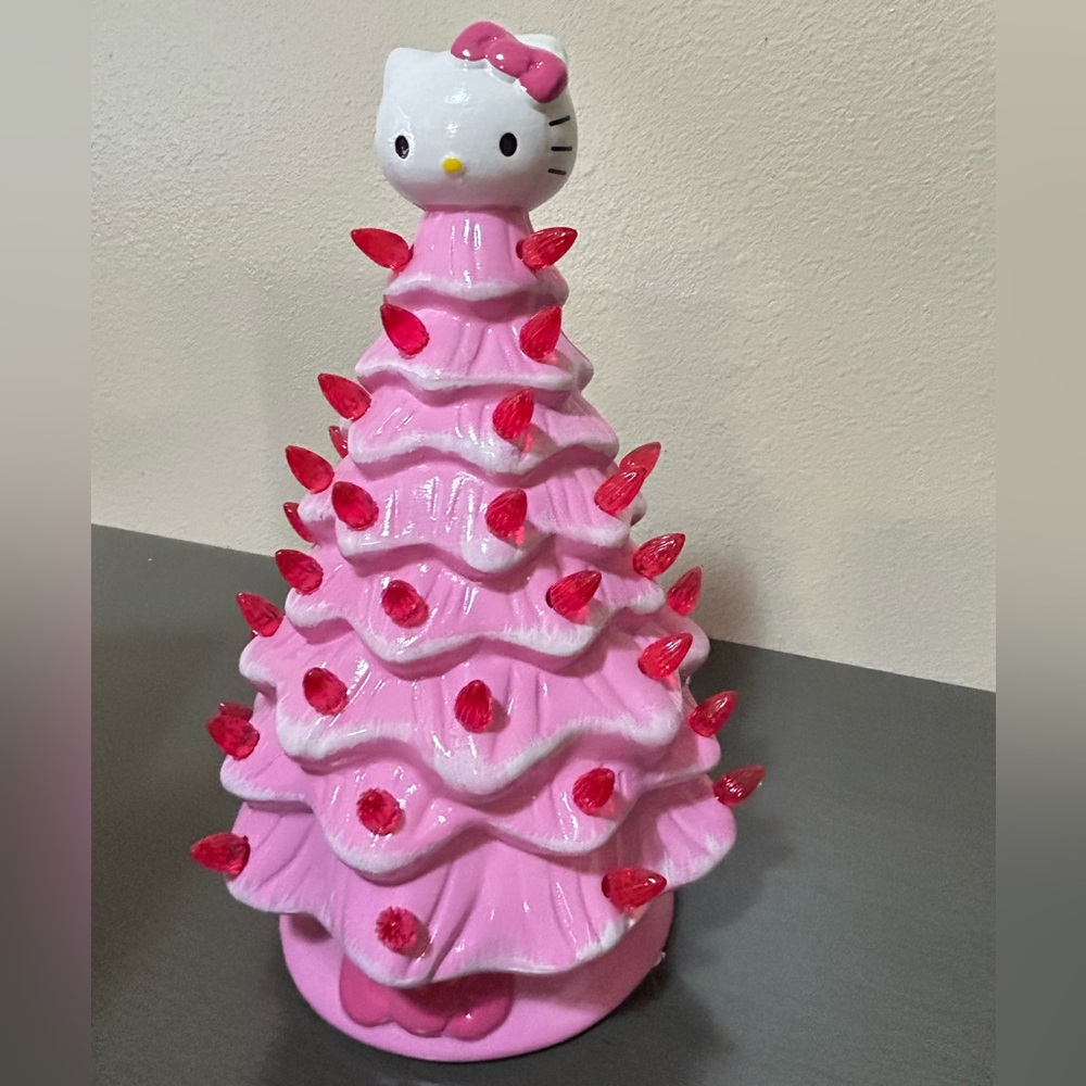 Hello Kitty Pink Light Up Ceramic Tree with Lights
